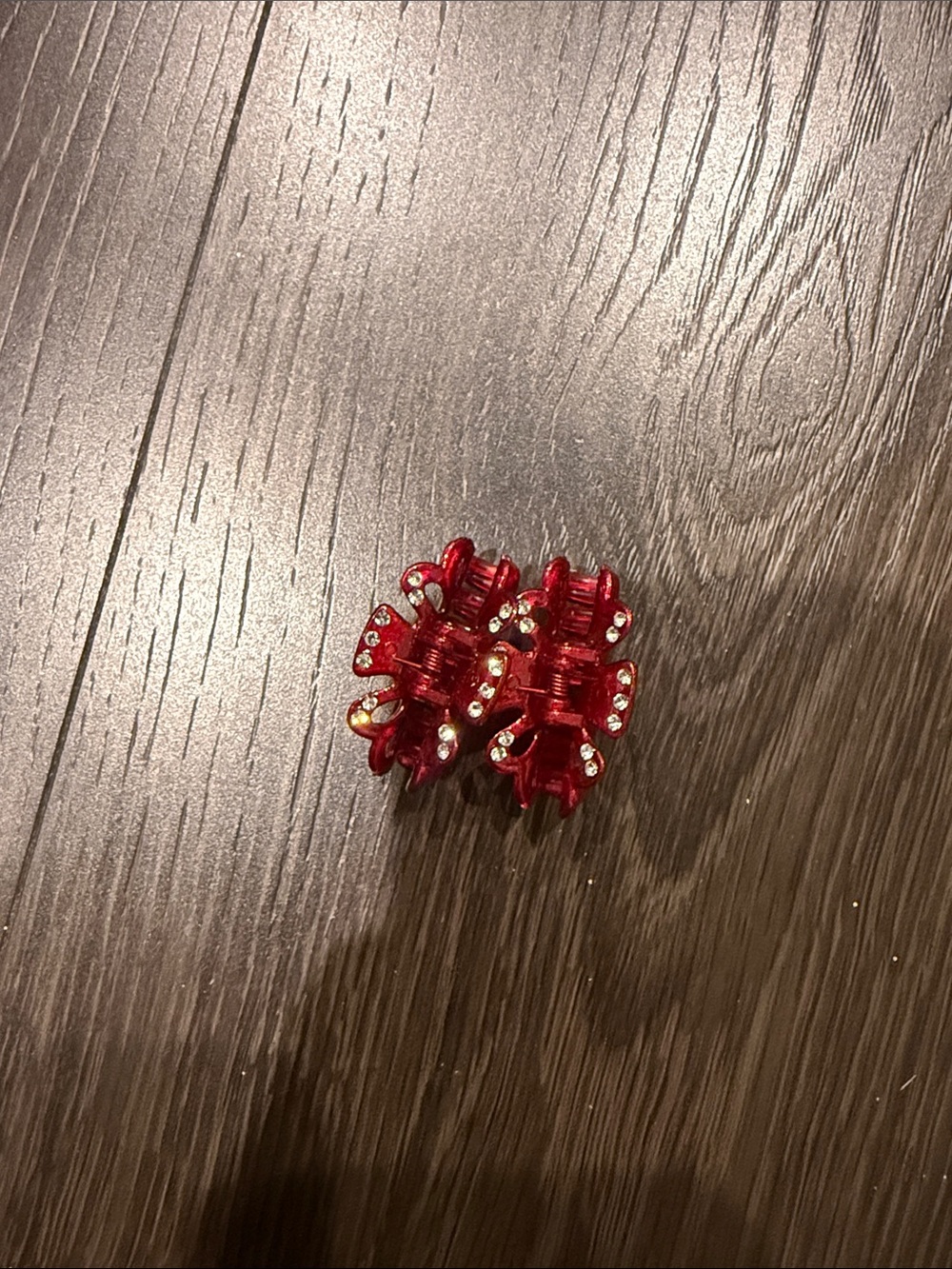 Red Crystal Mini Claw Hair Clip Set - Women Jewelry